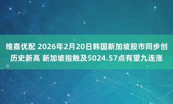 维嘉优配 2026年2月20日韩国新加坡股市同步创历史新高 新加坡指触及5024.57点有望九连涨