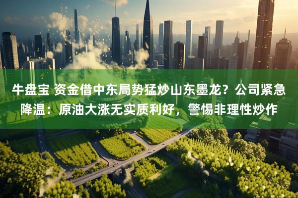牛盘宝 资金借中东局势猛炒山东墨龙？公司紧急降温：原油大涨无实质利好，警惕非理性炒作