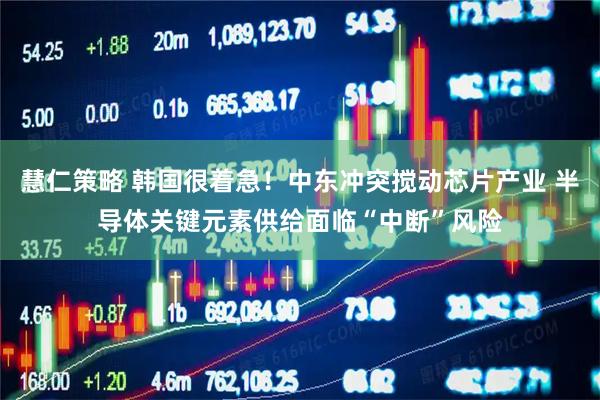 慧仁策略 韩国很着急！中东冲突搅动芯片产业 半导体关键元素供给面临“中断”风险